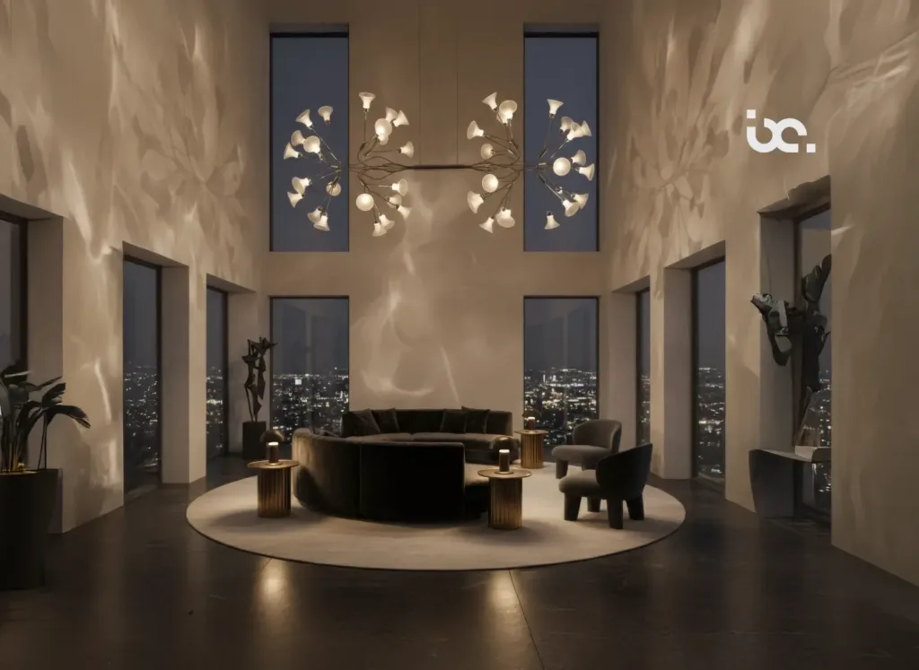 artistic lighting design blending form and function in modern interior space