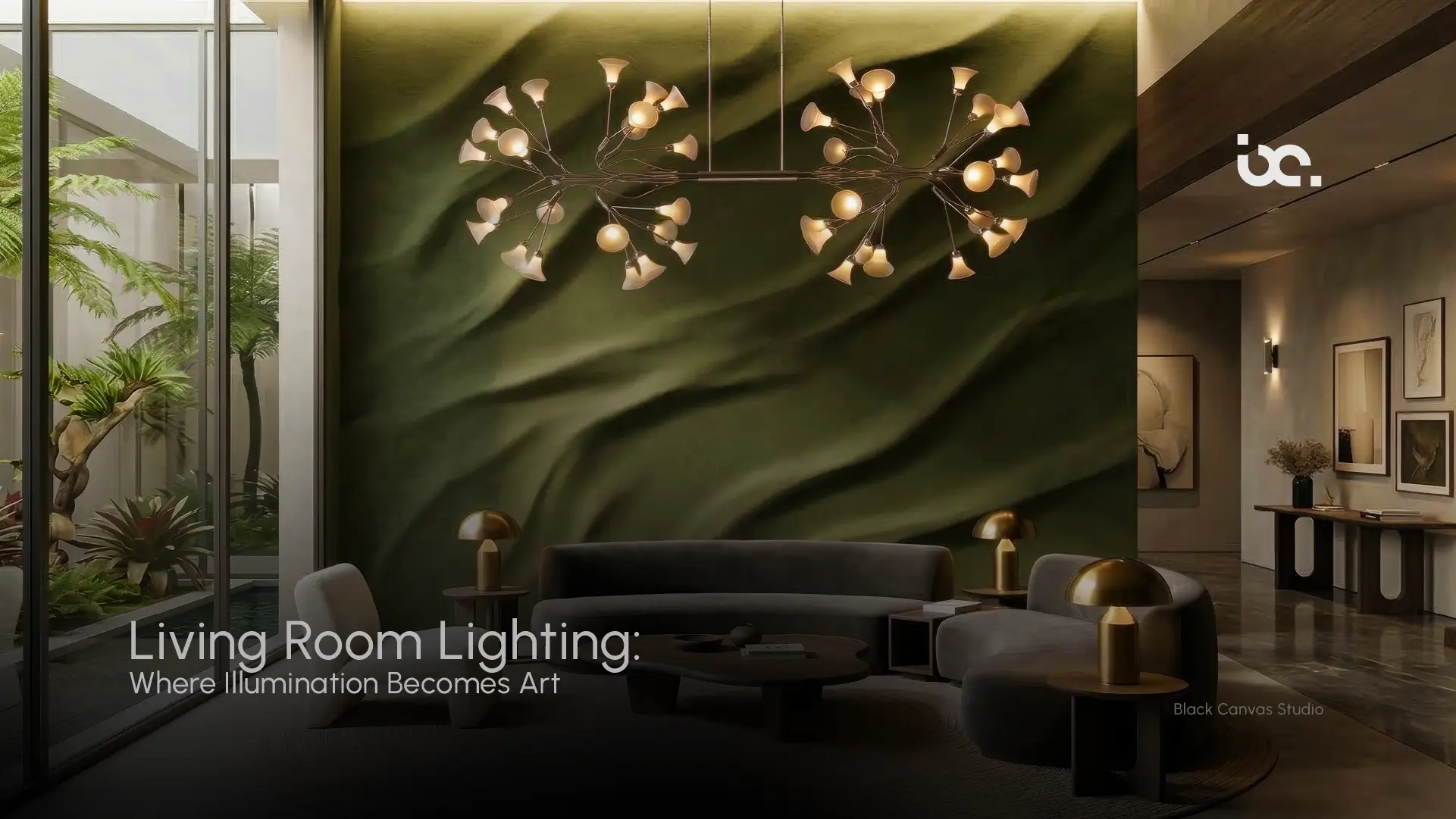 Luxury Living Room Lighting with layered ambient, accent, and pendant lighting
