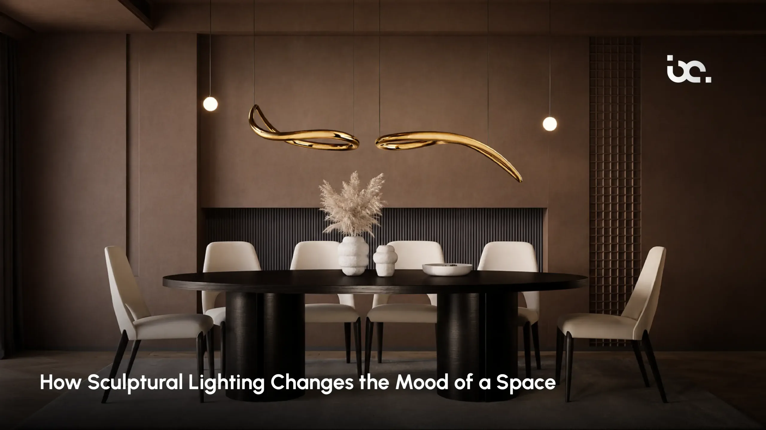 Elegant sculptural statement lighting design transforming a modern living space