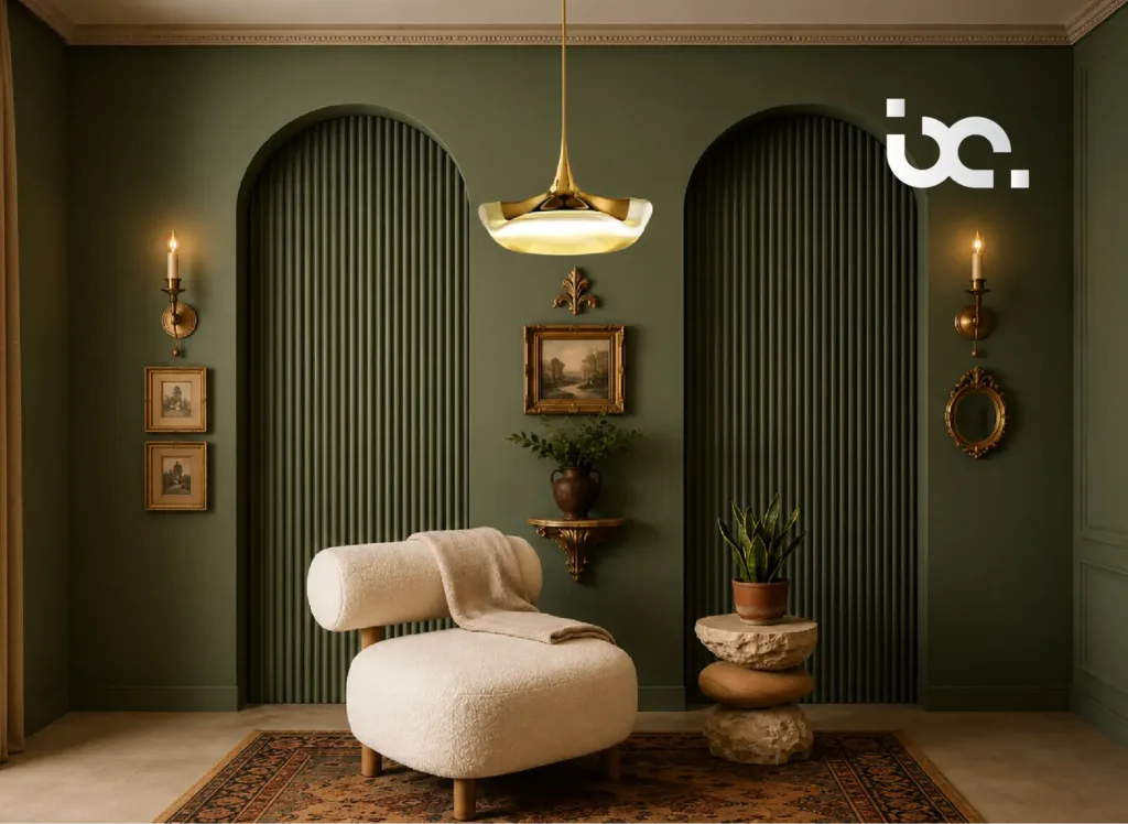 Luxury interior featuring elegant lighting fixtures that complement sophisticated home design