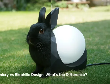Comparison of biomimicry vs biophilic design in architecture featuring nature-inspired structures, green interiors, and sustainable design concepts