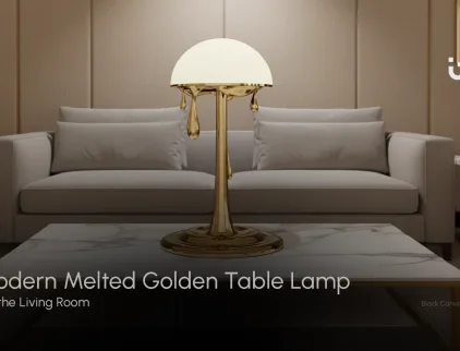 Modern Melted Golden Table Lamp For the Living Room-02