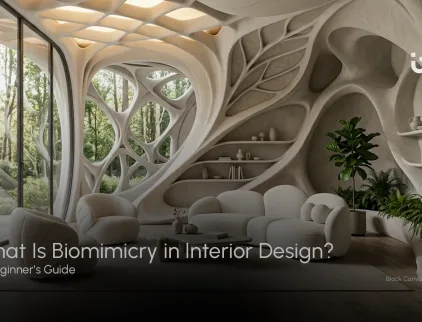 biomimicry in interior design inspired by nature with organic forms and natural lighting